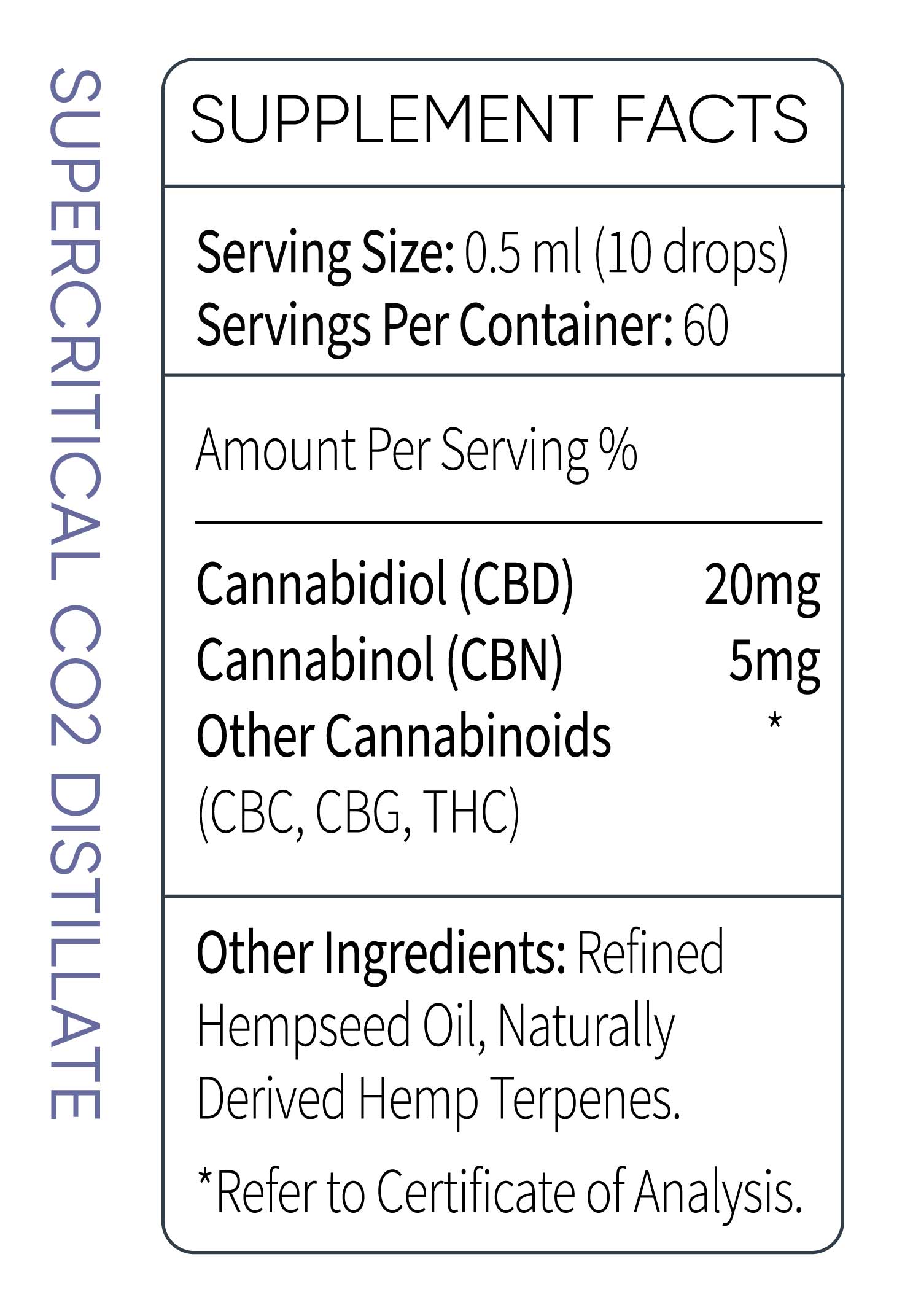 Drift CBD:CBN Tincture Ingredients