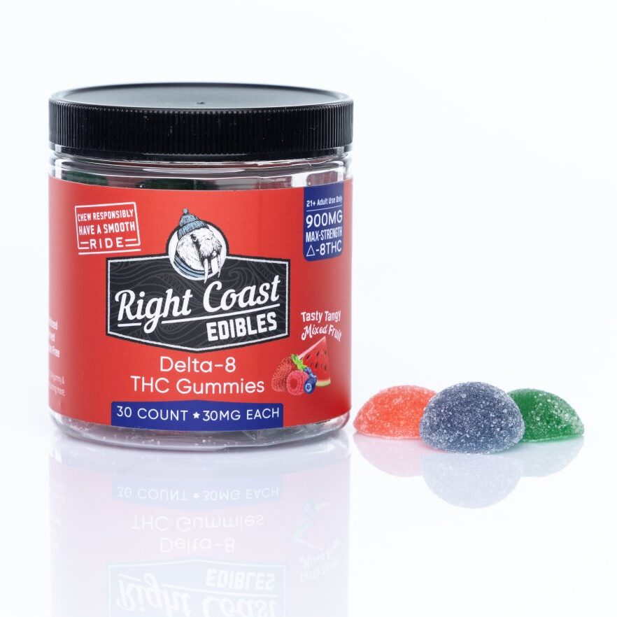 Right Coast Delta-8 THC edible gummies. 30 count, 30mg each.